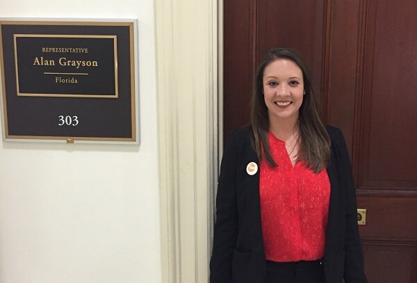 Nicole after a meeting in the office of her representative, Alan Grayson of Florida.